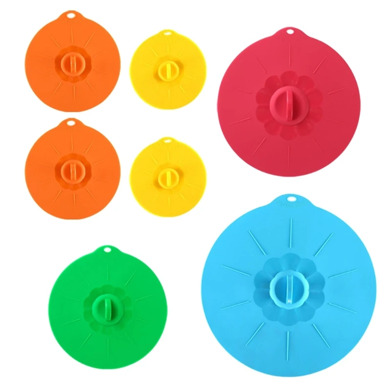 

Set of 7 Universal Bowl Caps Silicone Stretch Lid Kitchen Organization Tool F0T4