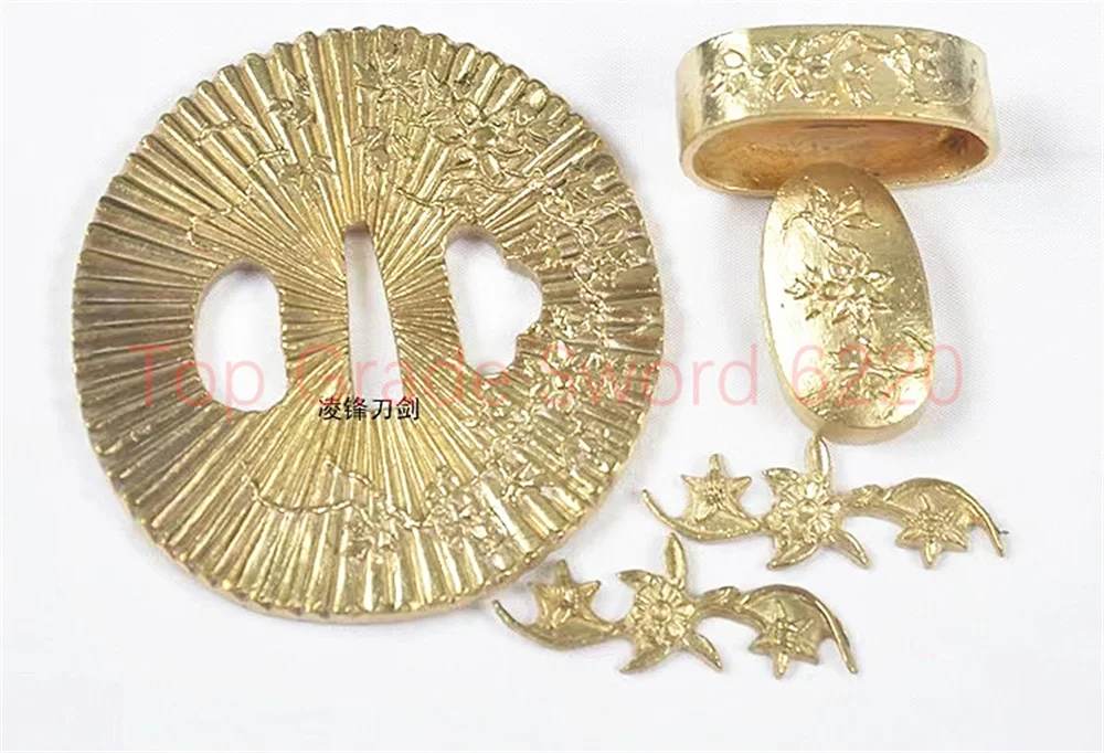 High Quality Brass Tsuba Handguard Guard Copper Fuchi Kashira Menuki For Real Japanese Japan Samurai Katana Sword Fittings Parts