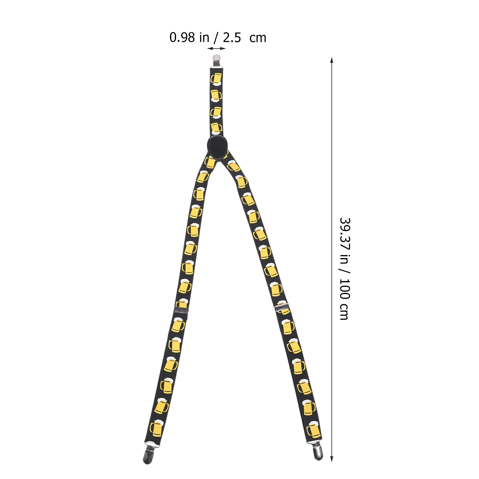 حمالات بمشبك للرجال قابلة للتعديل، حمالات مرنة على شكل حرف Y، طباعة البيرة، حمالة سوداء مريحة وآمنة