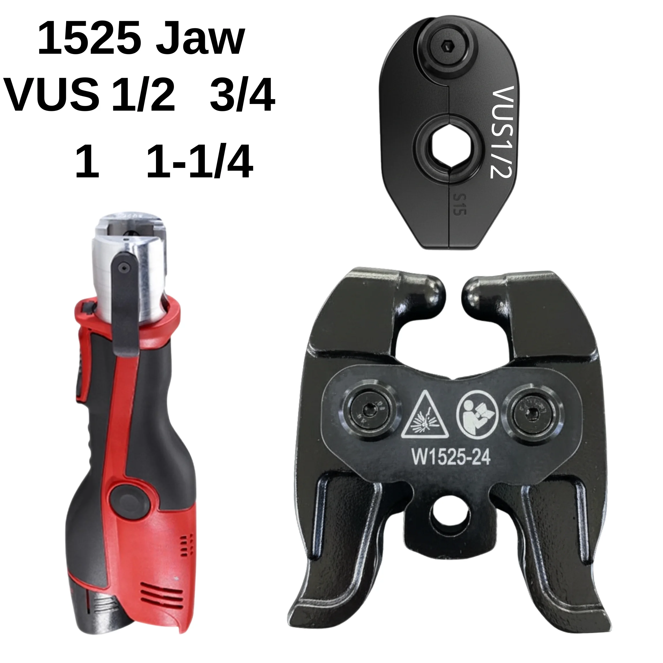 Universal Pipe Crimping Clamp Tool Set, 1/2 to 1-1/4 Inch M12 Manual Crimper with Hard Storage Box, 1 Year Warranty OEM Availabl