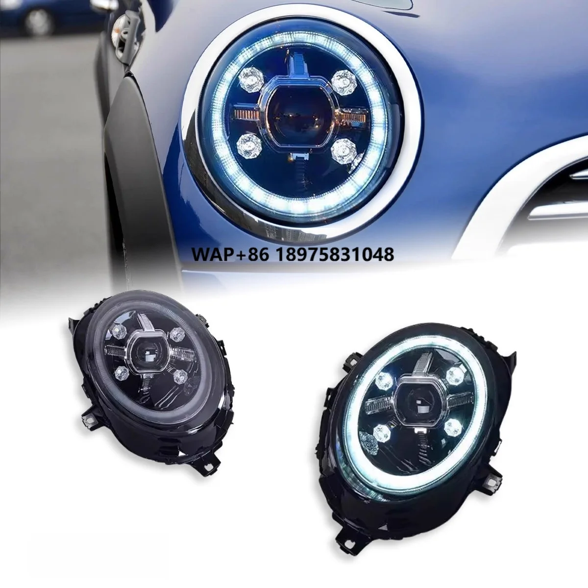 

Светодиодные фары для Mini F56, комплект фар для F55 с кристаллическими ДХО и последовательными поворотниками, 2014-2023 гг.