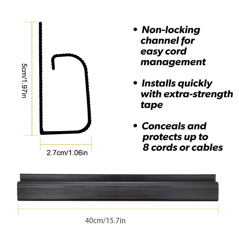 White Cable Protecter No Drilling Under Desk Management Tray Channel Desk Cable Organizer Cable Management Accessories