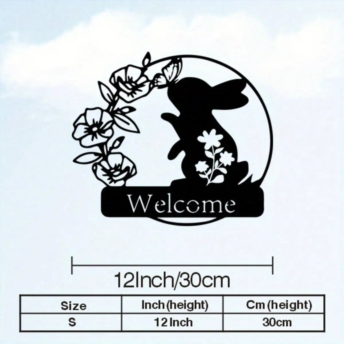 Cute Rabbit Iron Wall Art Bunny Statue Metal Mural Teen Room Christmas Holiday Decor Enthusiast Gift Rustproof Ornament