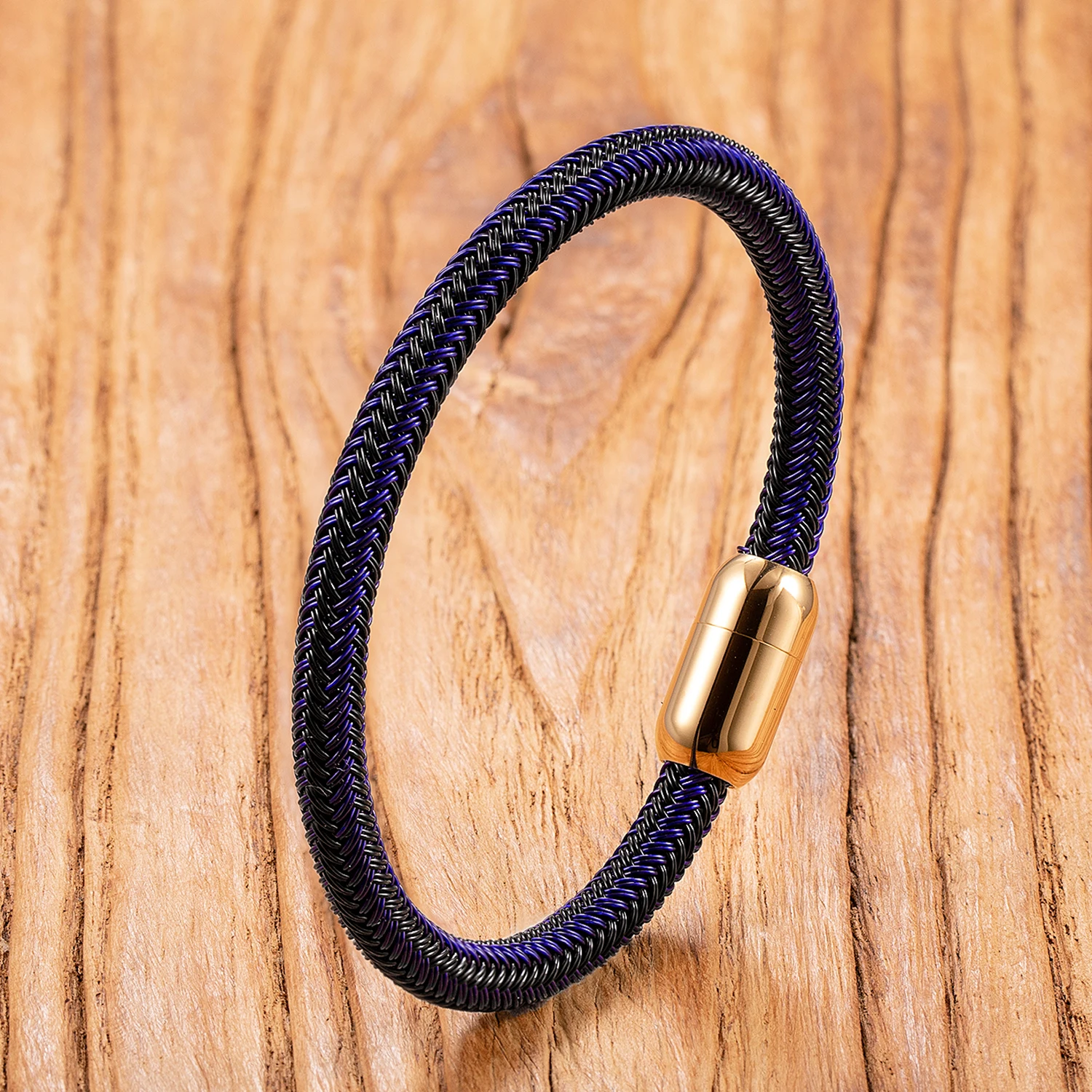 Multilayer Metal Winding Stainless Steel Men's Bracelet Simple Classic Cable-Wire Chain Wrap Bracelets Magnetic Couple Jewelry