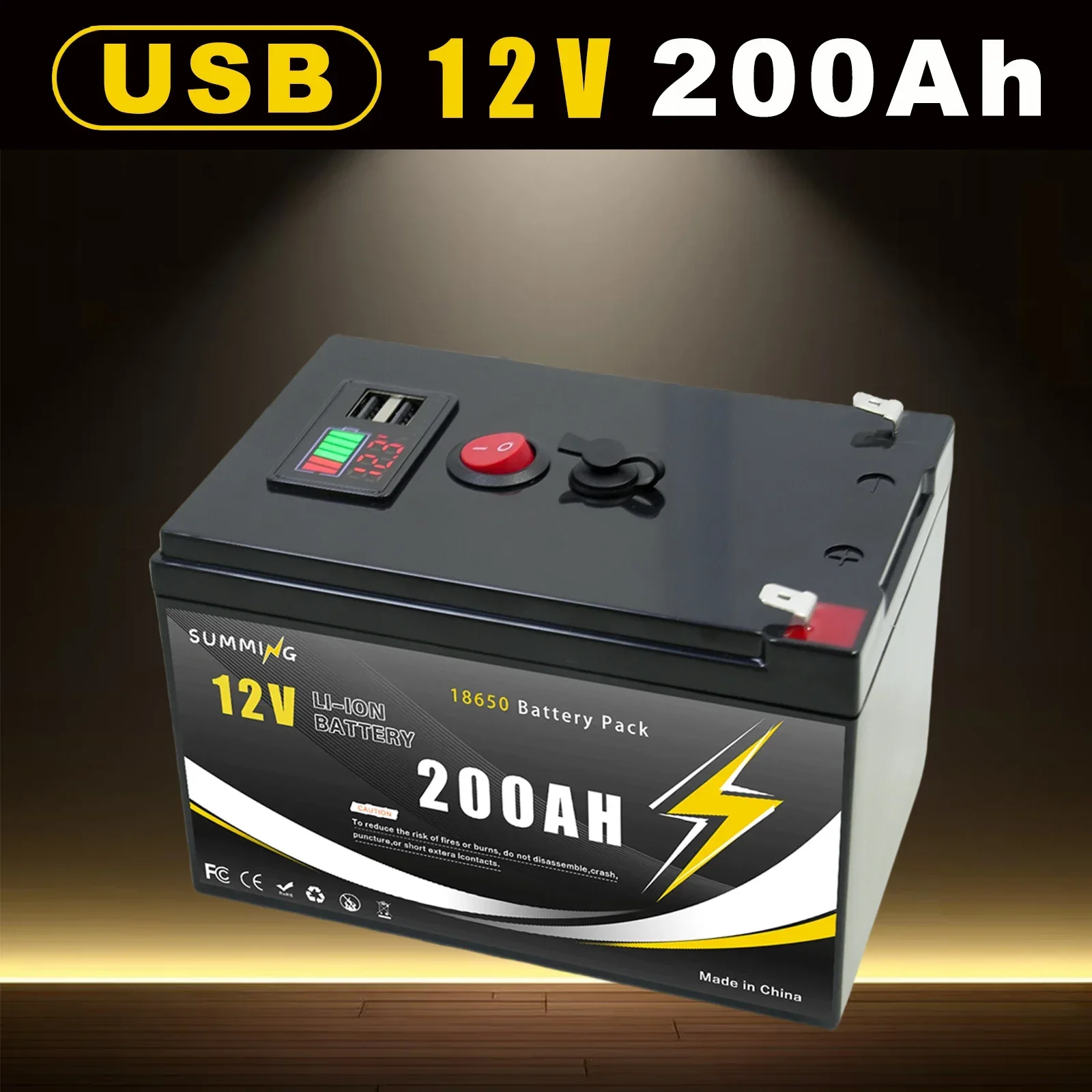 

Литиевая аккумуляторная батарея LiFePO4 Deep 4000+циклов, 12 В, 200 Ач, аккумуляторная батарея для освещения, силовых колес, солнечной/ветровой энергии, небольшой ИБП️