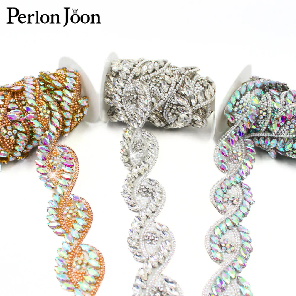 

1-ярдовый кристалл AB, серебро, золото, большой горный хрусталь, форма листа, аппликация, отделка ленты, свадебные платья, сумки, украшения, аксессуары TR171