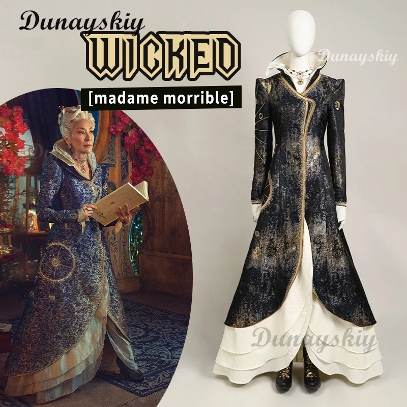 Wicked Madame Morrible Cosplay Costume Exquisite embroidery outerwear dress shoes earring necklace Halloween suit Customized