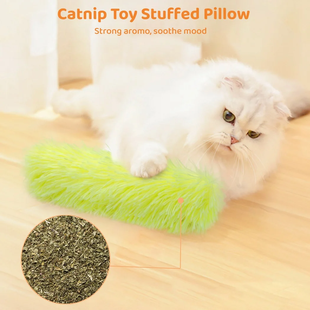 3Packs Catnip Toys Interactive Cat Kicker Toys Soft Plush PP Cotton Stuffed Pillows For Cats Kittens Indoor Plush Toys Pet Toys