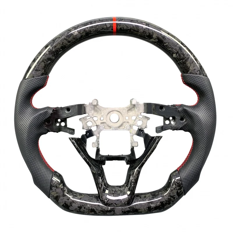 

Gen 10Th Car Decoration Accessories Customized Forged Carbon Fiber Perforated Leather Steering Wheel 2018-2022