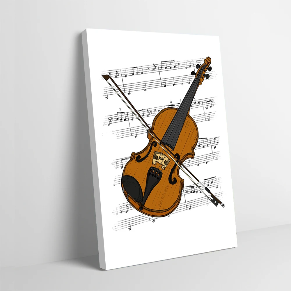 Violin Music Notation Printed Poster Customizable Pictures Wall Art Canvas Painting Gift for Decorative Paintings Room Ornaments