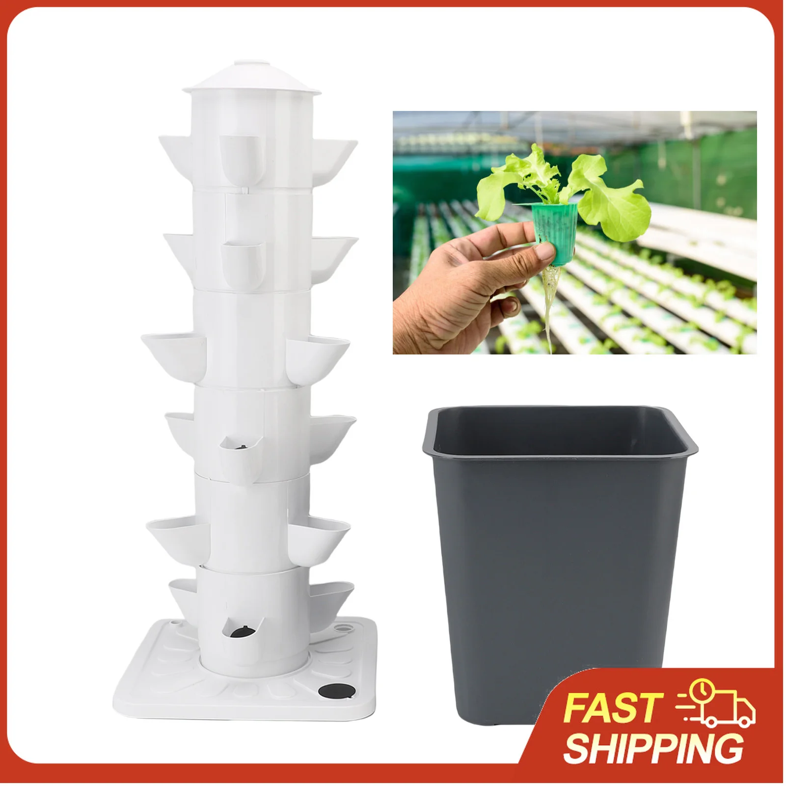 

Вертикальная гидропонная система для выращивания растений, экономящая пространство, 18-ярусная гидропонная башня с 10-литровым резервуаром для воды для дома