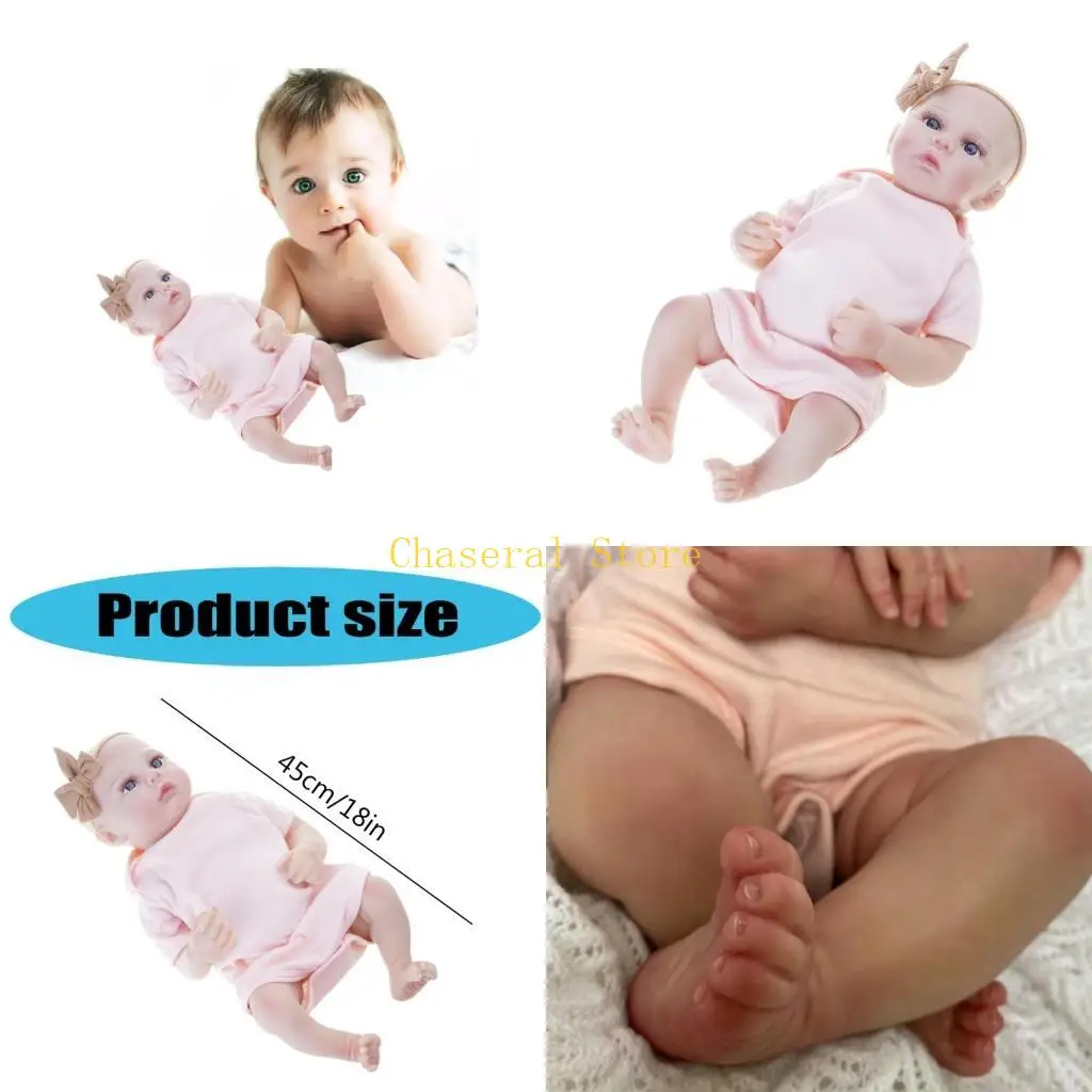 

E7CE 18-дюймовая кукла возрождения с подвижной рукой и ногой, коллекционная кукла, реалистичный ребенок