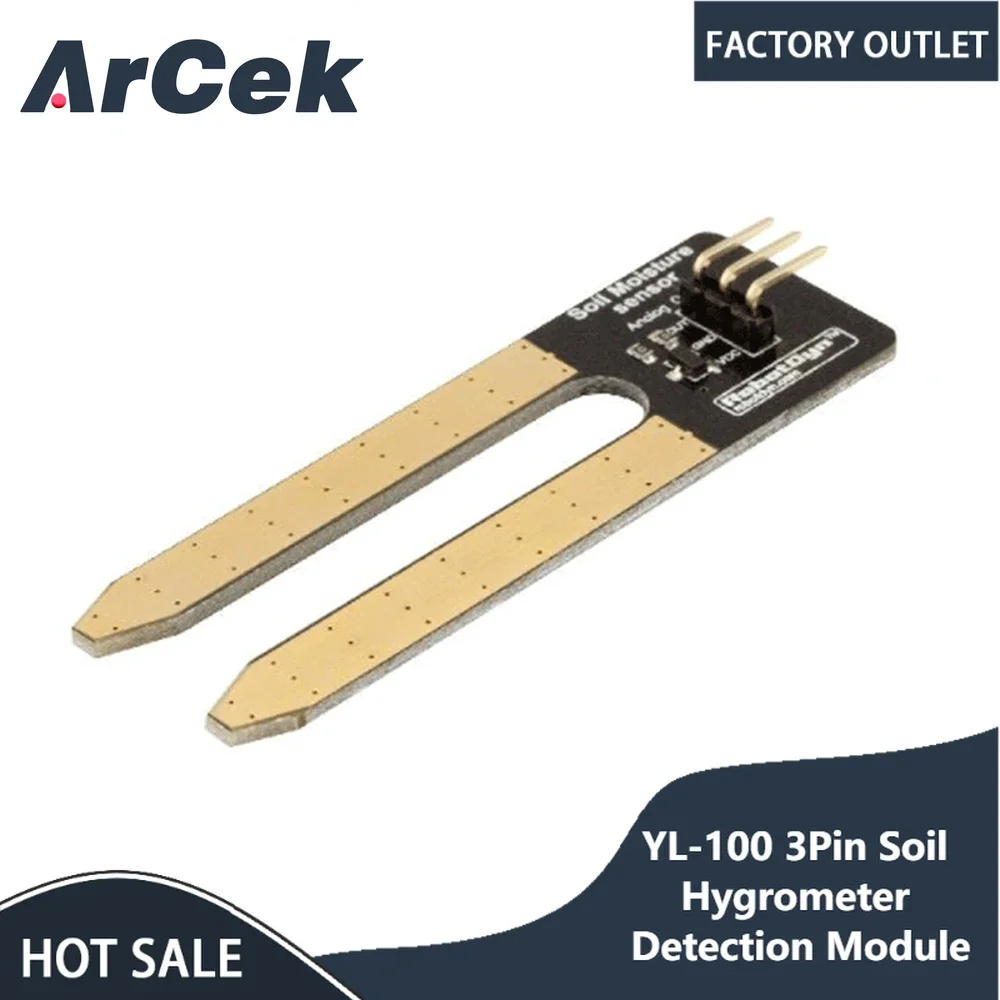 Placa de teste do sensor de umidade do solo Módulo de detecção do higrômetro do solo Umidade da planta do jardim para Arduino