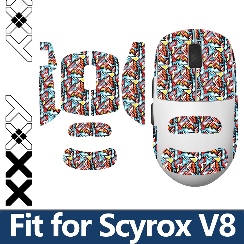 Para pegatinas de agarre de ratón Scyrox V8 – Cinta antideslizante a prueba de sudor para palma/latados – Superficie texturizada antideslizante para un máximo control