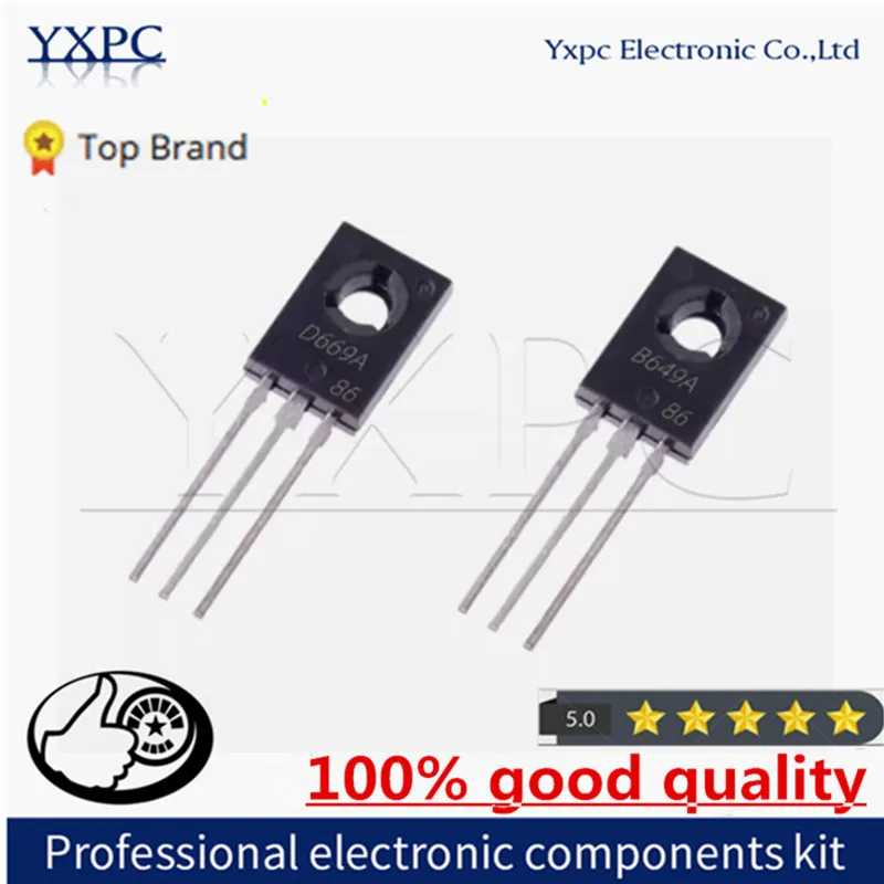 20pcs/lot 2SB649A 2SD669A TO-126 (10 pcs B649A + 10 pcs D669A) Audio on tube PNP Power transistor