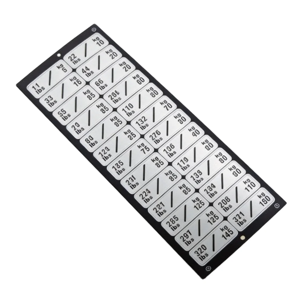 PP Material Weight Stickers 10LB to 100LB for Marking Load Values on Resistance Bands and Cable Machine Weights