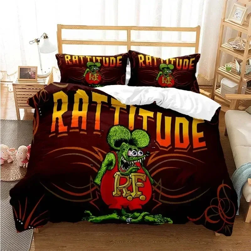 

Cartoon Rat Fink Bedding Set Duvet Cover Bedroom Comforter Covers Single Twin King Size Quilt Cover Home Textile