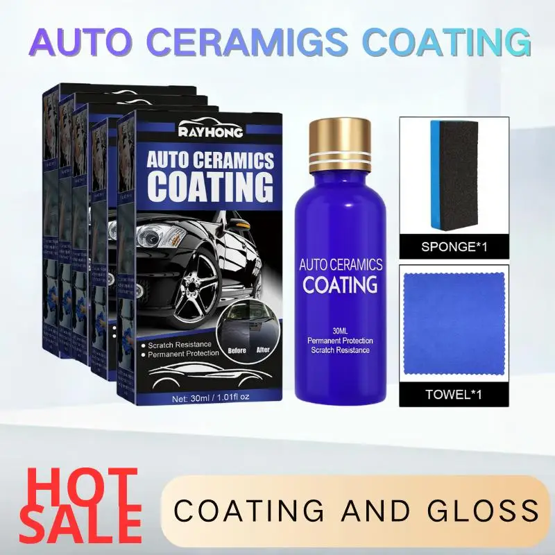  30ML Car Polish Coating Agent With Sponge  Auto Liquids Ceramic Jacket Repairing Spray With No-dust Cloth For Cars Protection
