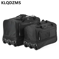 KLQDZMS-Equipaje de tela Oxford de gran capacidad, equipaje Universal antidesgaste para viajes de larga distancia con equipaje de rodillo, 28 