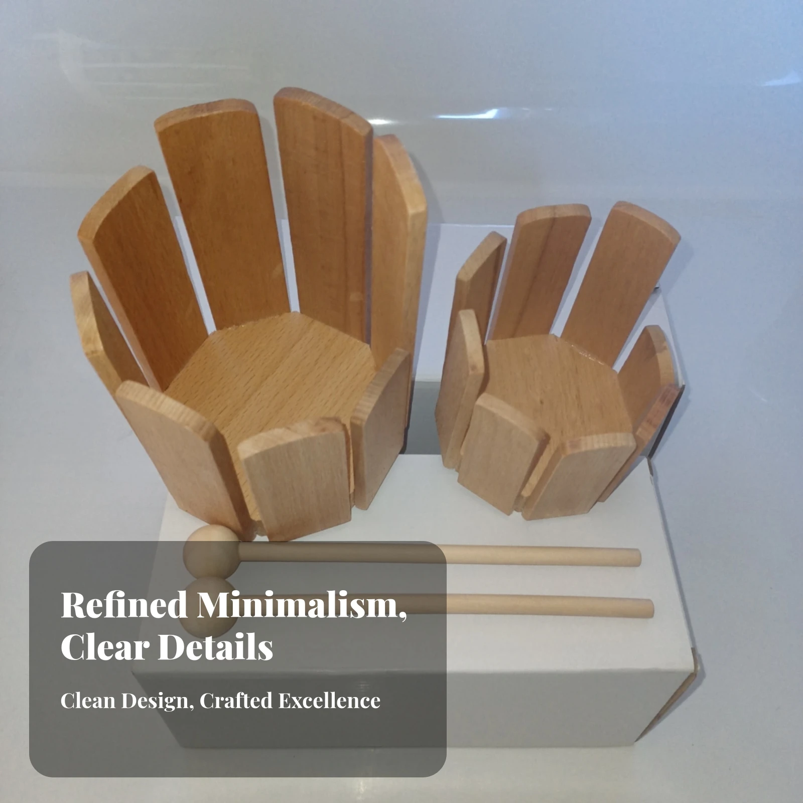 Wood Block Segmented Body Slotted Wooden Percussion Instrument Beech Wood Percussion Instrument Includes Stick