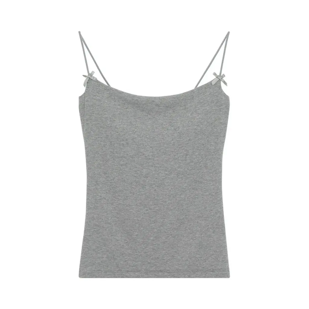 

Spring Summer New Bow Design Slimming Camisole for Women with Breast Pads No Need to Wear Bra Show Big Breasts Outerwear Top