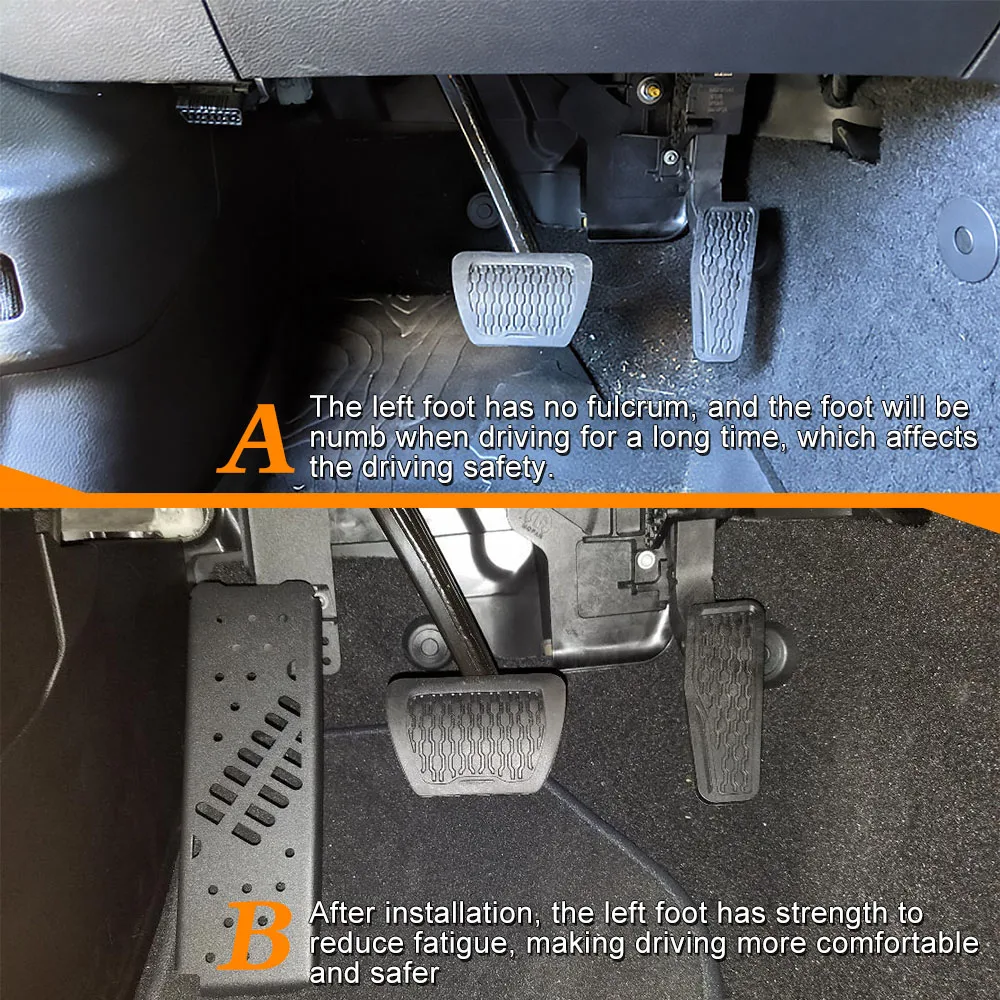 Auto Dead Pedal Fußstütze Panel Pegs für Jeep Wrangler JL 2018 2019 2020 2021 2022 2023 2024 2025 Offroad Teile Mattschwarz – Detail 1