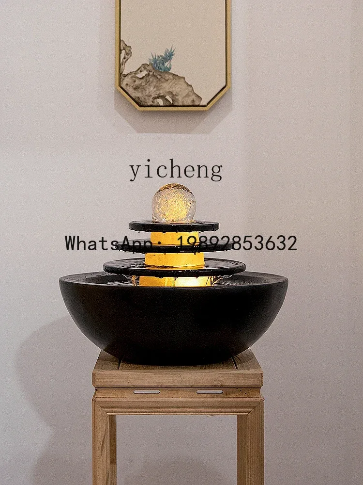 X7  Fortune Ball Flowing Water Ornaments Circulating Water Modern Light Luxury Living Room Rockery Fountain Landscape Floor
