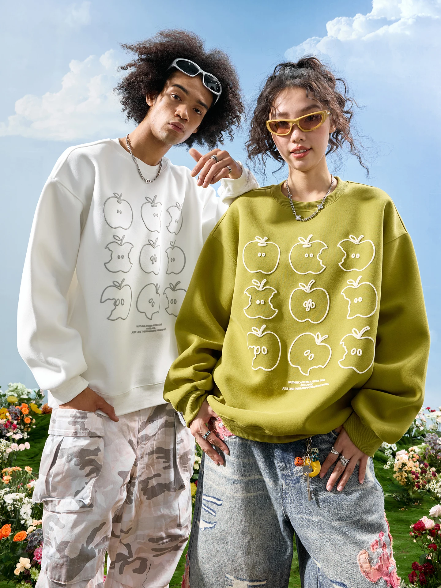 

Свитшот Nuthink American Retro Fce Round Ne, модный бренд, новинка, весна 2026, для пар