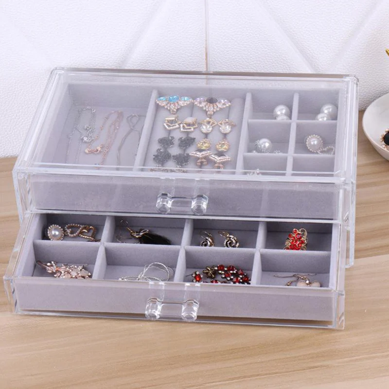 Velvet Jewelry Display Holder Neckalce Bracelet Earring Storage Organizer