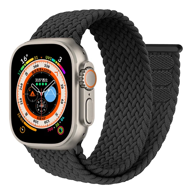 Braided Solo Loop band For Apple watch strap 49mm 44mm 40mm 49mm 41mm 38mm Elastic bracelet iWatch series se 3 6 8 7 45mm Strap