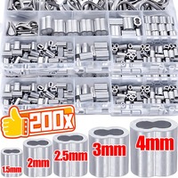 Wholesale Double Hole Cable Crimp Sleeve Ring Wire Ferrules 8-Shape Aluminum Cable Stopper Crimp Wire Rope Clamps Hardware