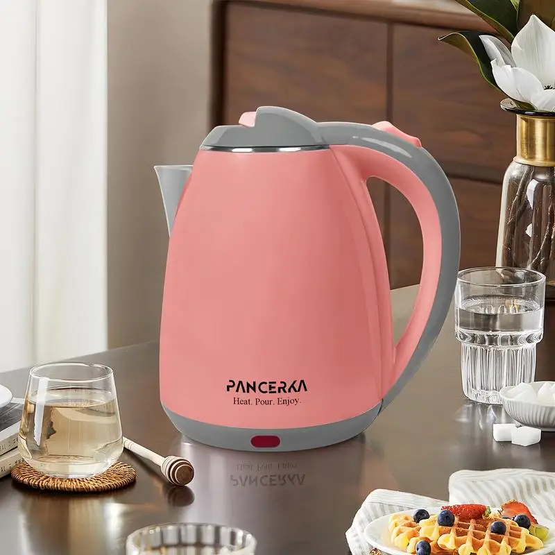 

1.8L Charging Electric Kettle, 1 Count 2 Layers Stainless Steel Water Heater, Anti-scalding Design Instant Coffee&Tea Kettle