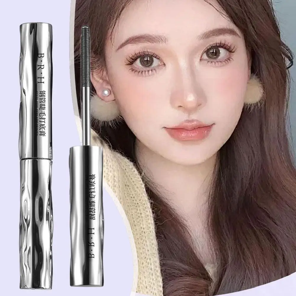Eyelash Primer Mini Steel Tube Mascara Natural Black Smudging Fiber Primer Non 3D Long-lasting Eyelash Eyelash Silk Long-la O9X6