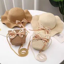 Kids Girls Summer Sun Hat Straw Hat Bag Fashion Children Sunscreen For Girls Cool Hat Handbag Cute Breathable Baby Accessories