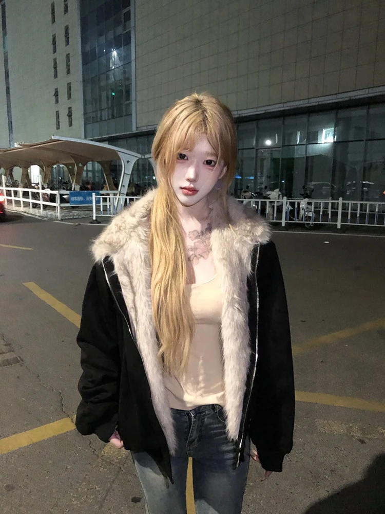 

Ретро-куртка в американском стиле с капюшоном, мужская зимняя утепленная хлопковая куртка с меховым воротником, хлопковая одежда для пар, хлопковое пальто