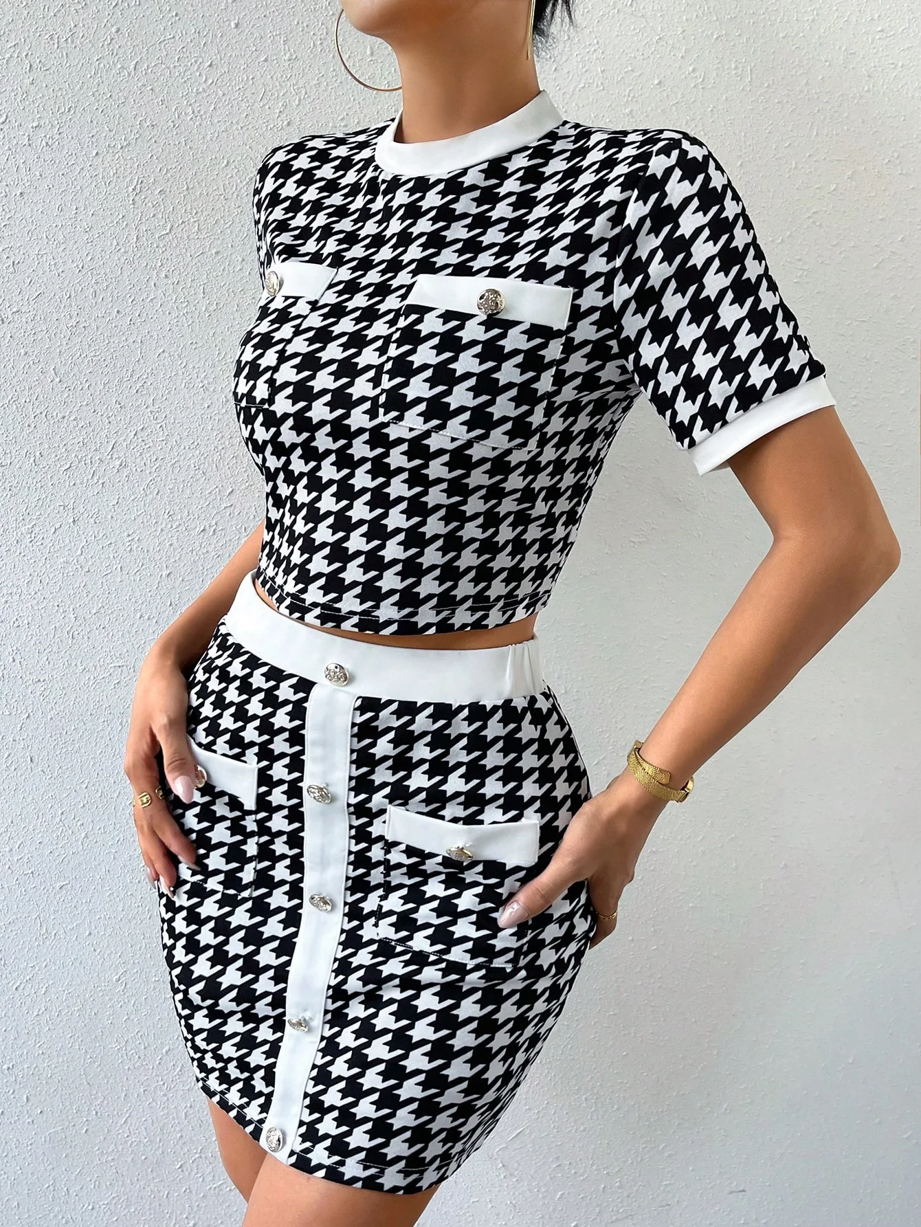 Commuter Black and White Plaid Dress Suit Spring/Summer 2024