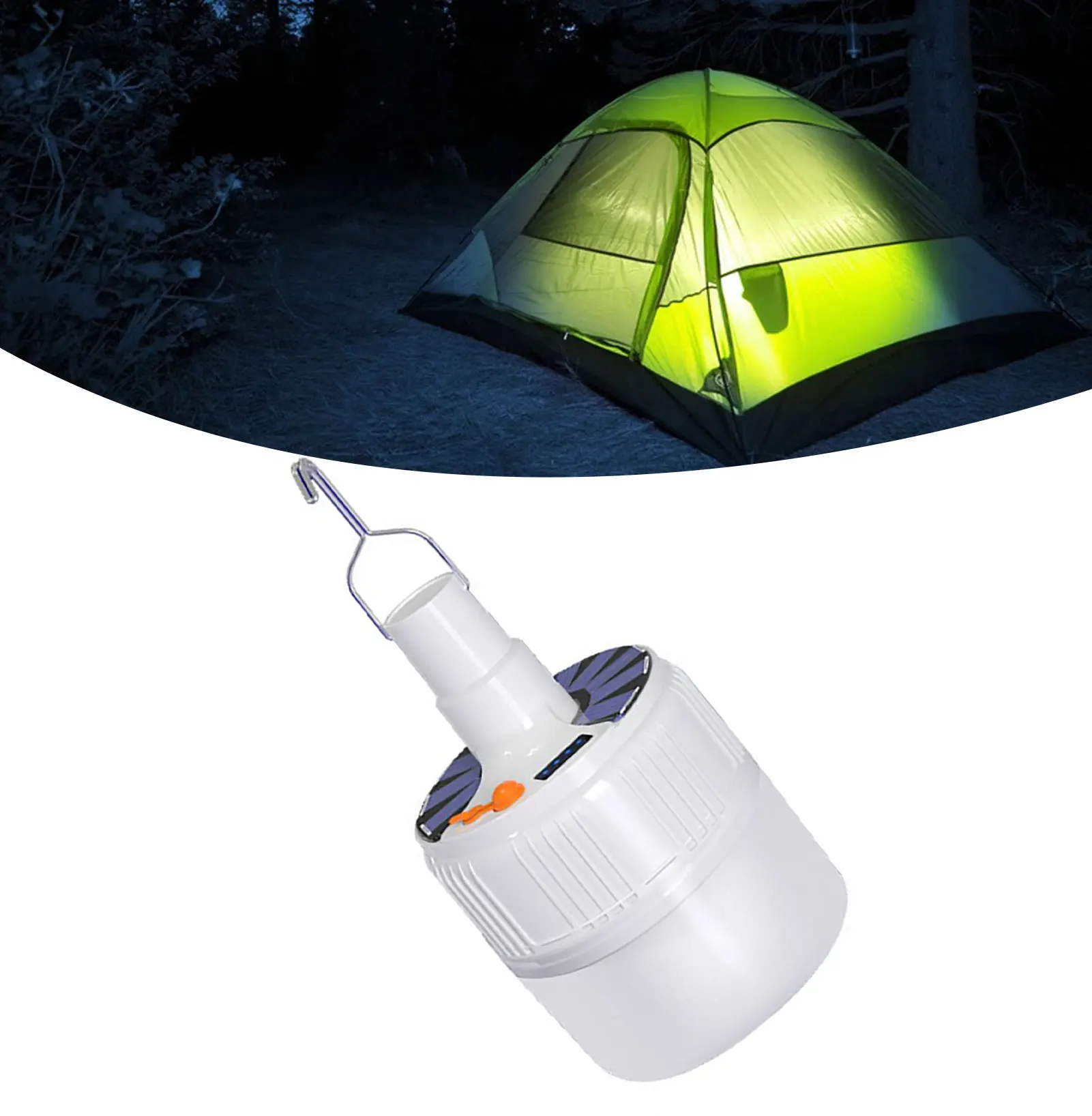 Camping Hanging Light Bulb Solar Rechargeable LED Light Bulb Rechargeable Remote Control Night Market Charging Light for Camping