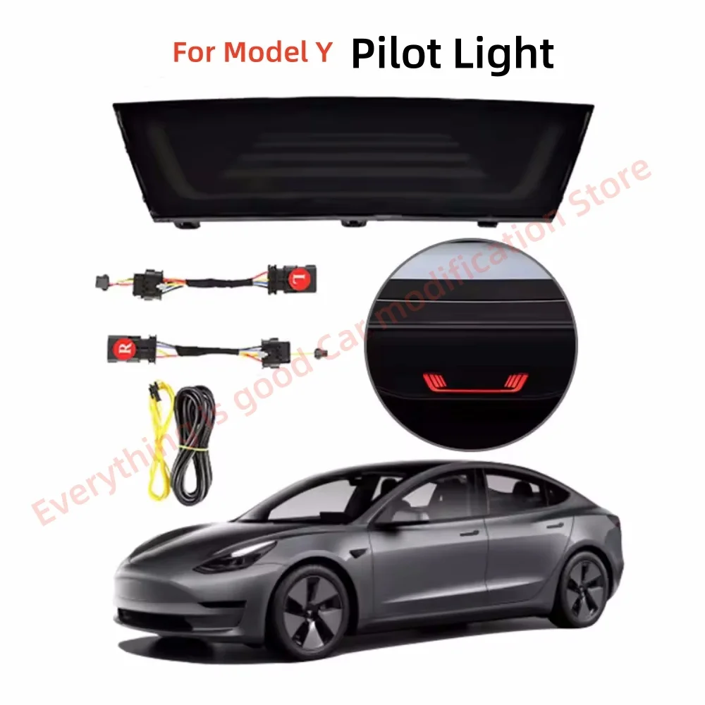 For Model Y 2021-2023 pilot lights Automotive lamps upgrade Car accessories warning lights matte pure black decorative lights