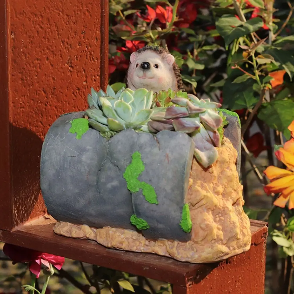 

Crafts Resin Succulent Planter Pot Cute Cartoon Animal Vase Simulated Pastoral Style Hydroponic Flower Holder Living Room