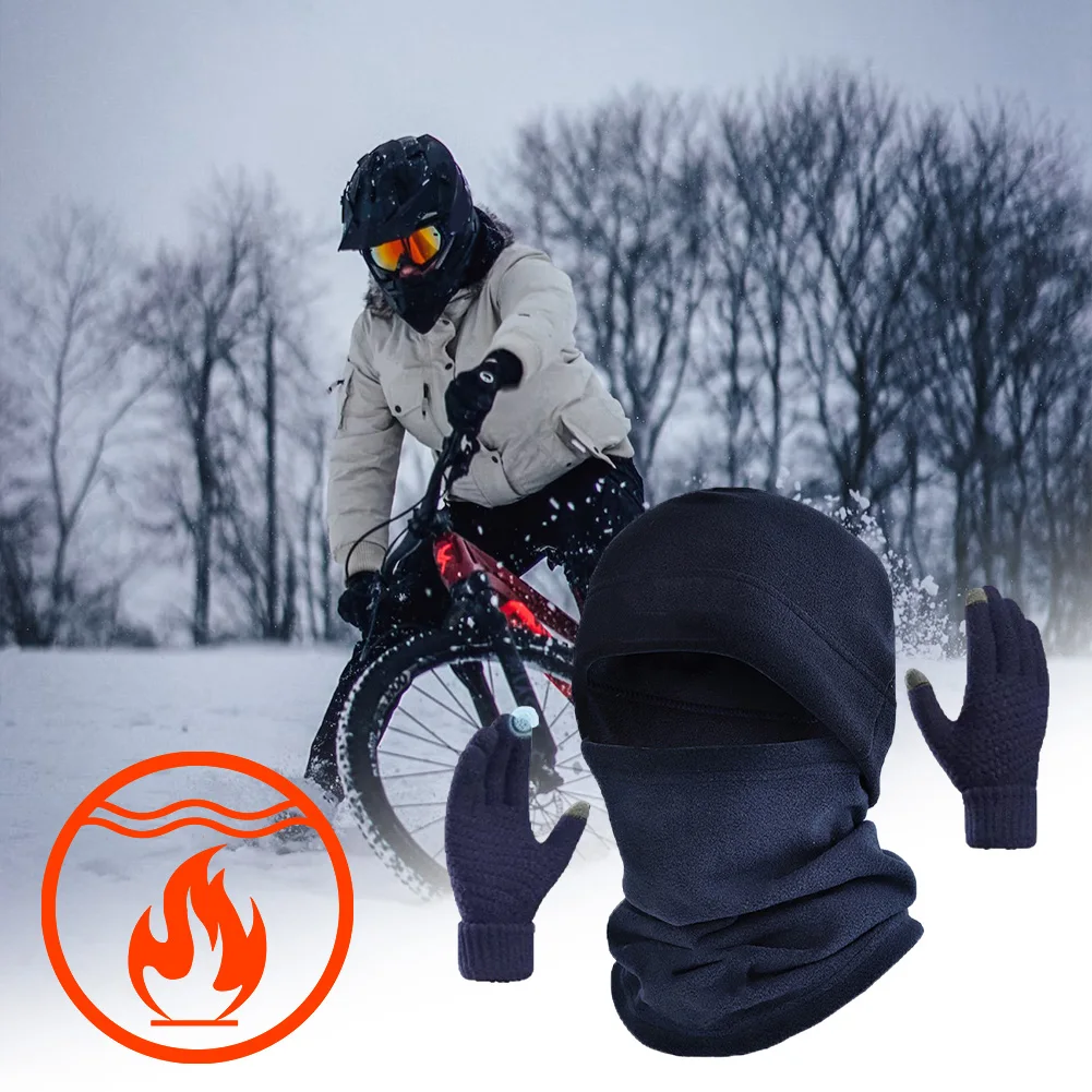 قبعة صغيرة دافئة مع الأوشحة وقفازات شاشة اللمس يندبروف قبعة ساعة الصوف الرياضة في الهواء الطلق التزلج قبعة ركوب الدراجات قبعة للرجال والنساء