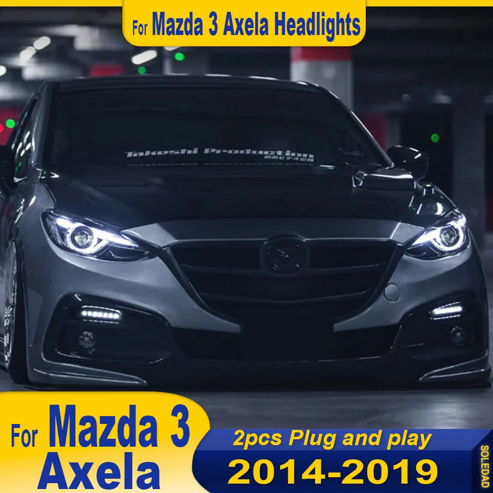 

Car Full LED Headlights For Mazda 3 Alexa 2014-2019 full LED Headlamp Assembly Upgrade High Configure Projector Lens Accessories