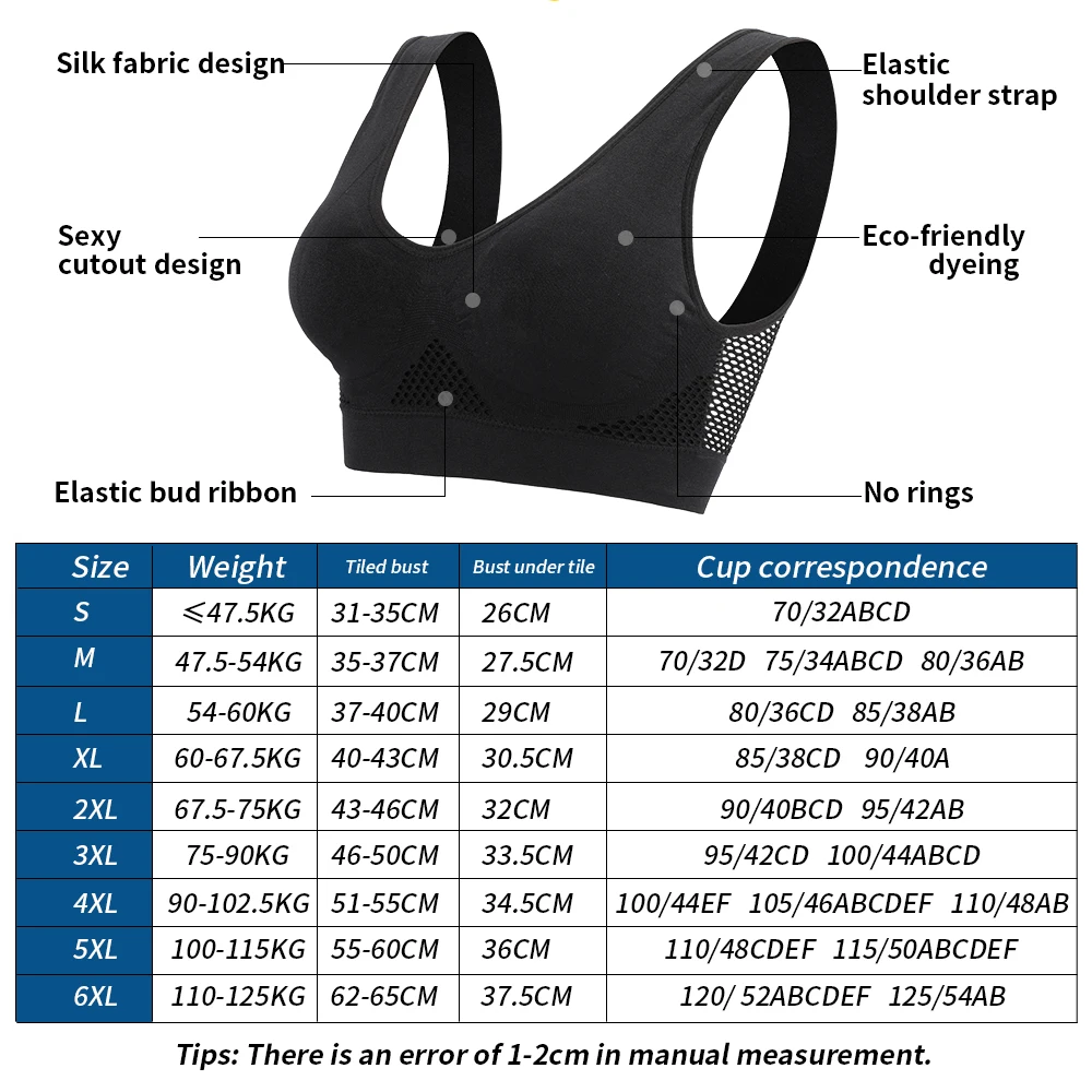 Sports Bras For Women Unwired Bras Wireless S-6XL Plus Size Sexy Backless Push Up Seamless Mesh Top Bra Without Bones Frame Bras