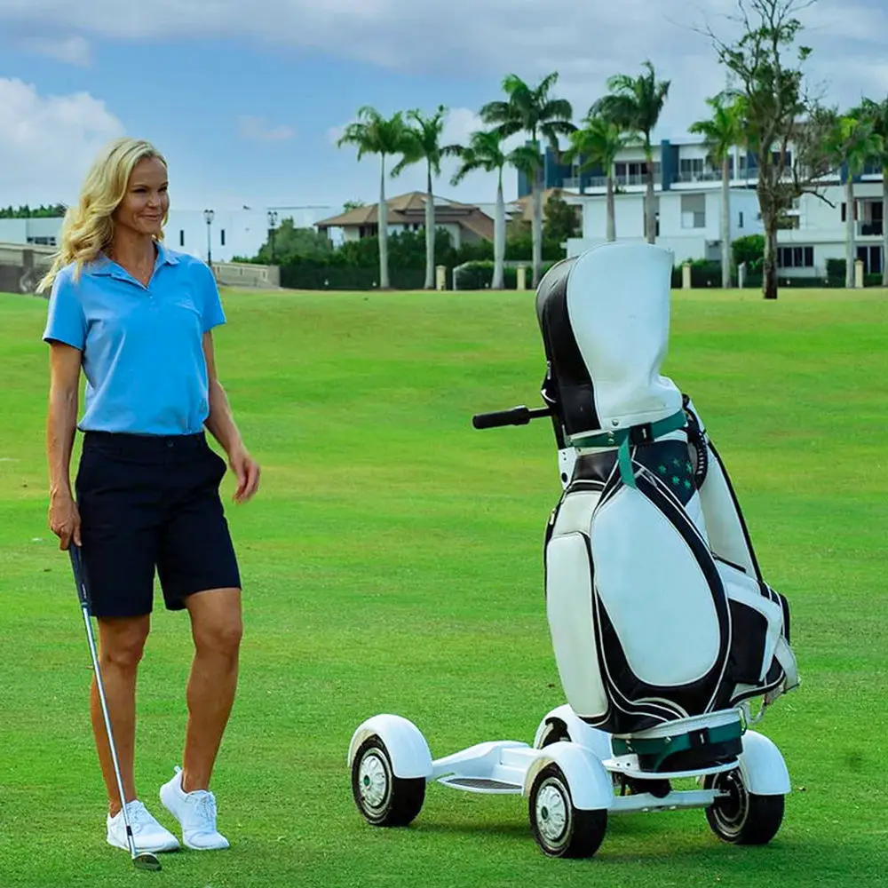 

High Quality Foldable Four-Wheel Electric Drive Golf Cart with Lithium Battery Convenient Golf Trolley Scooter