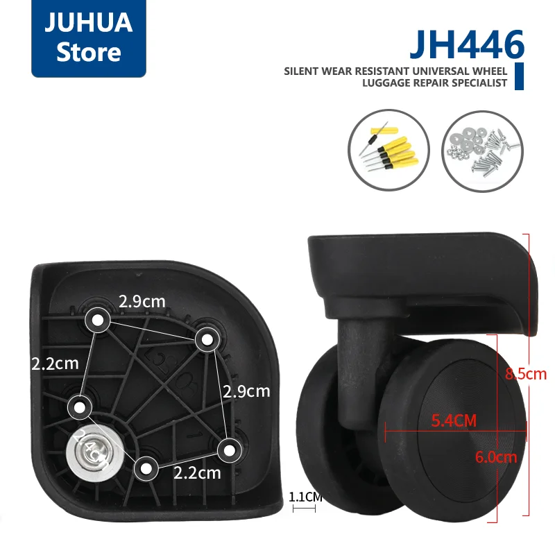 Ruota universale per bagagli JH446 Trolley Accessori per rotelle universali Ruota di ricambio silenziosa resistente all'usura