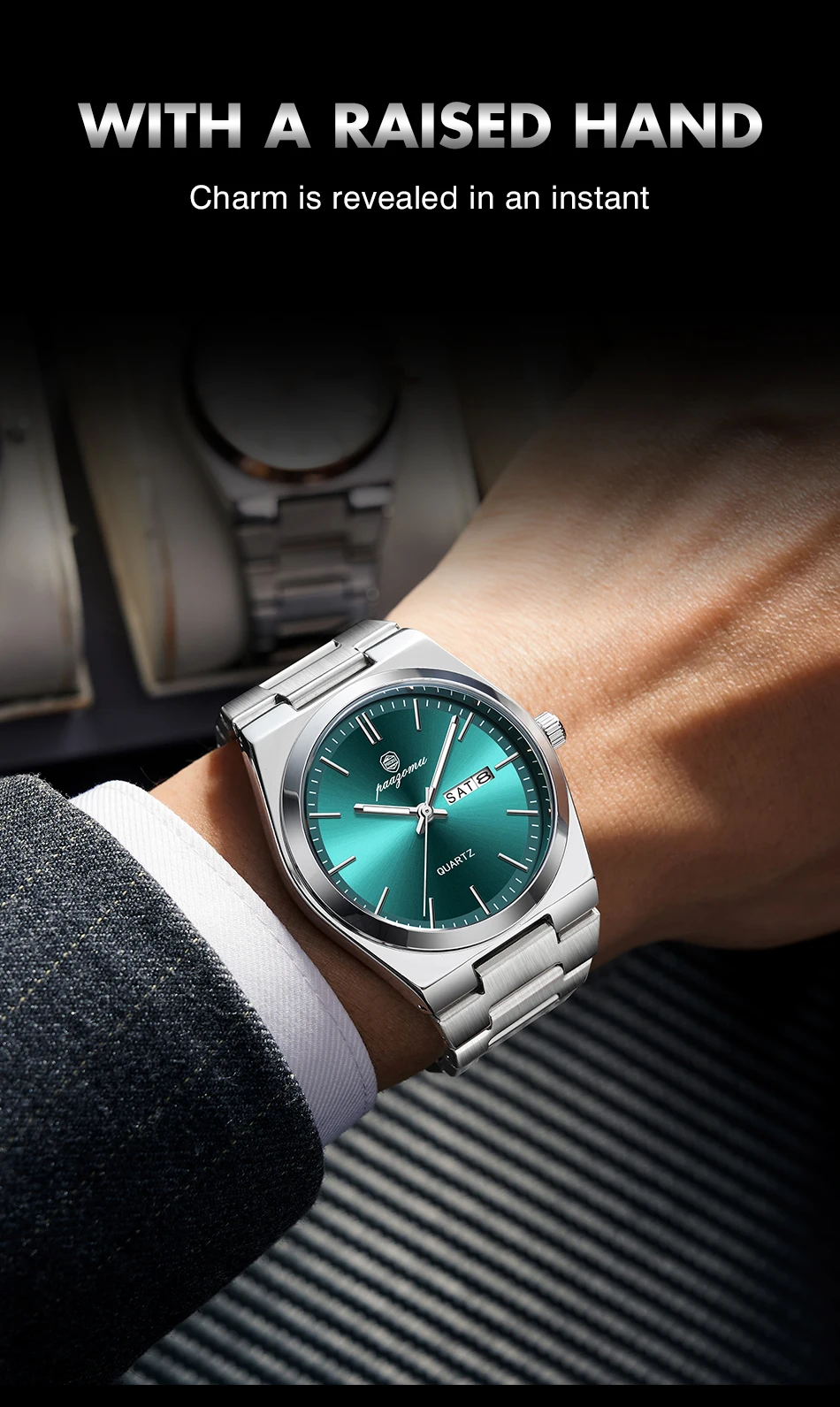 PAAZOMU Ultradünne Quarzuhr für Herren und Damen, minimalistischer Stil, wasserdicht, leuchtende Armbanduhr, bequemer Riemen, tägliches Bürogeschenk – Detail 15