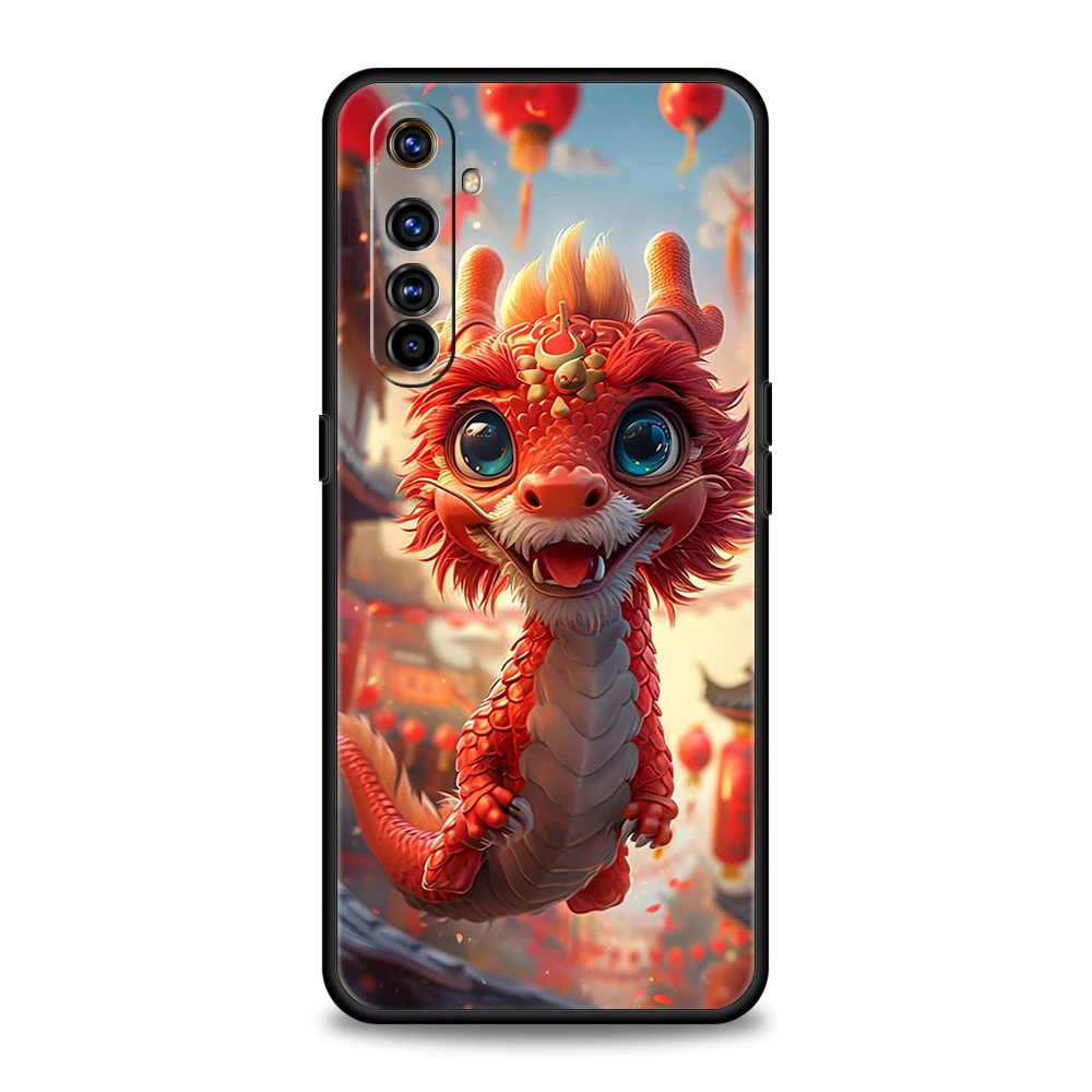 Cartoon Dragon Phone Case for Realme 8 9 Pro Plus 8i 9i 6 7 GT2 C21 C25 C3 C11 11 Pro 5G Plus Shockproof Silicone Shell Capa TPU