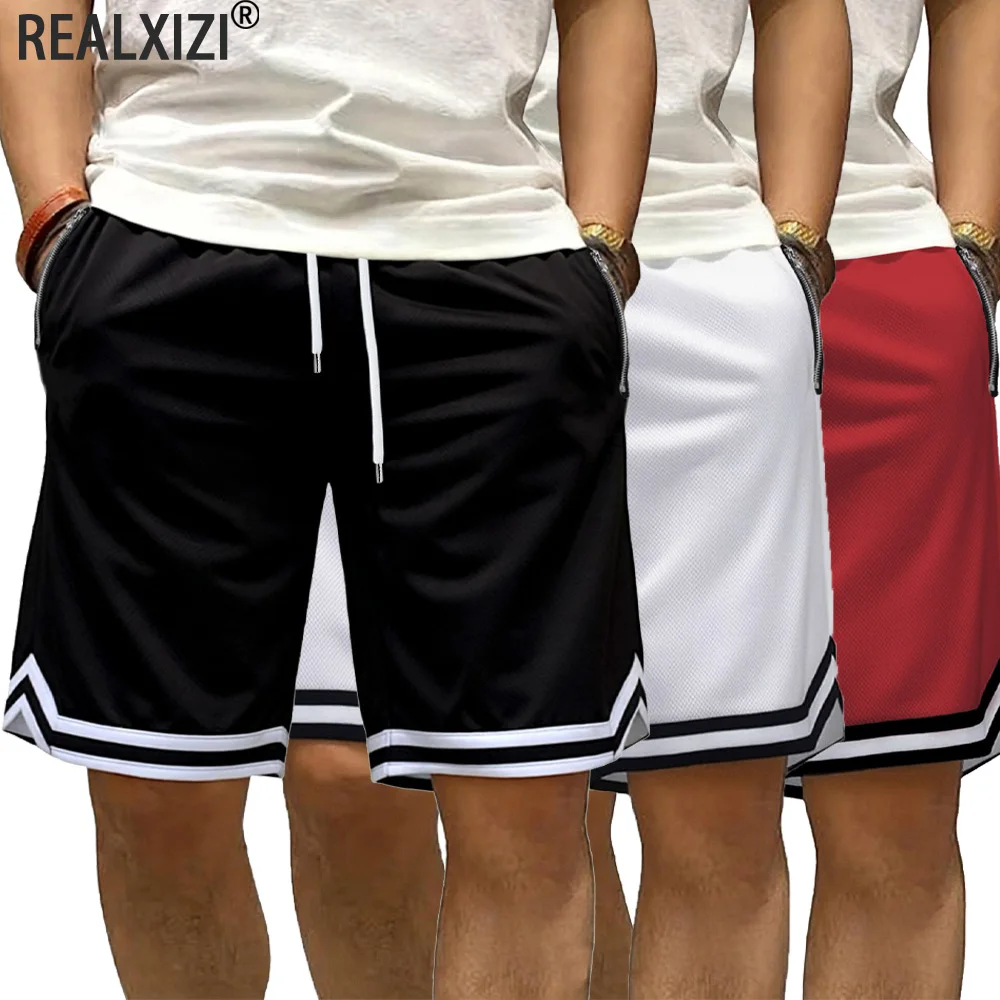 

Мужские шорты для баскетбола, быстросохнущие, дышащие, с карманами на молнии, для бега на открытом воздухе, спортивные, тренировочные, мужские