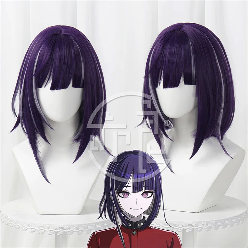 

The Hundred Line Tsukumo Ima Cosplay Wig 40CM Short Purple Hair Last Defense Academy Halloween Party Women Girls Carnival Prop