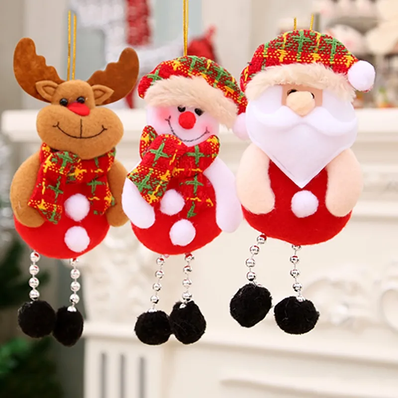 Pluche Engel Pop Kerstboom Hanger Decor Rendier Sneeuwman Santa Claus Pop Nieuwjaar Kids Cadeau Christma Home Decor Navidad