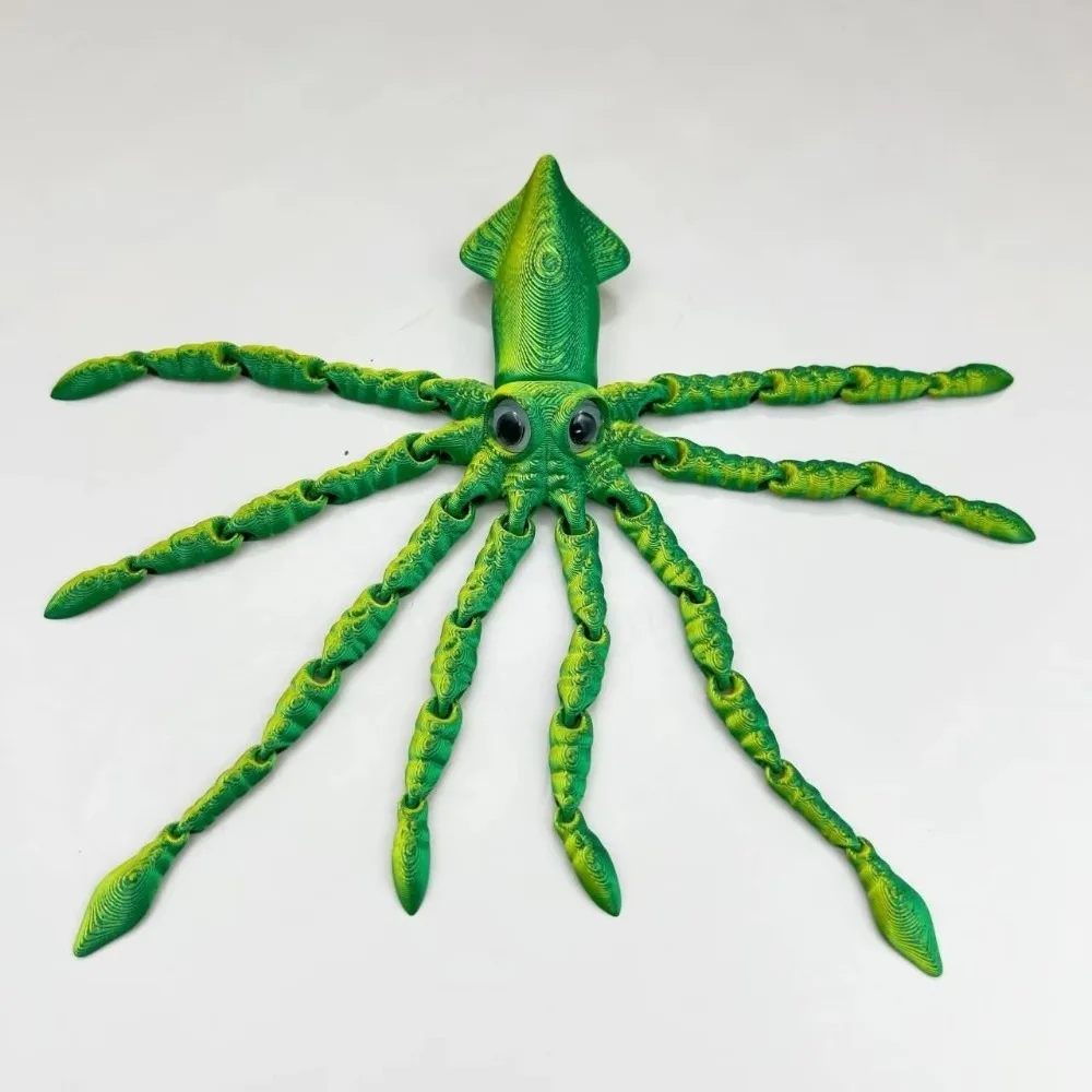New Movable Joints 3D Printed Model Toy Action Figures Ornament Squid Model Octopus Model For Kids Gift